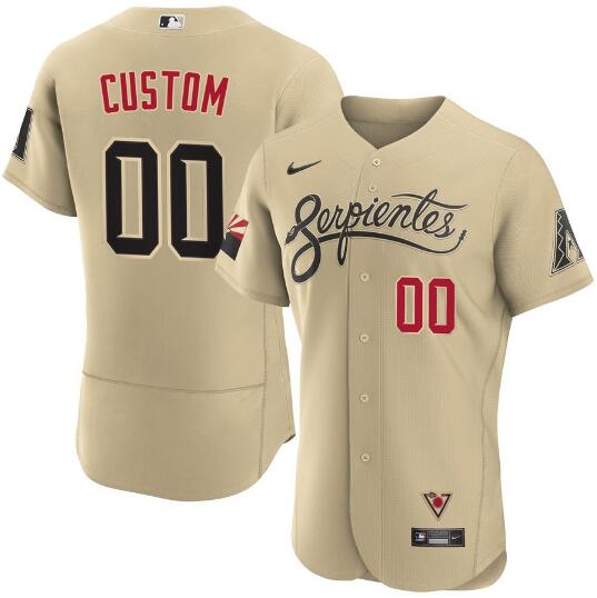 Men's Arizona Diamondbacks Customized 2021 Gold City Connect Flex Base Stitched MLB Jersey